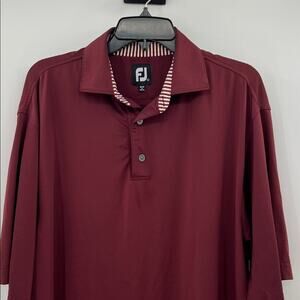 FJ FootJoy Men's Golf Short Sleeve Performance Polo - Maroon - Large